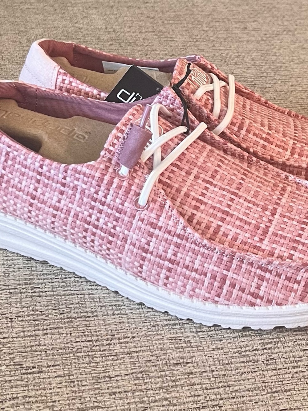 Hey Dude Pink Woven Slip-On Flats